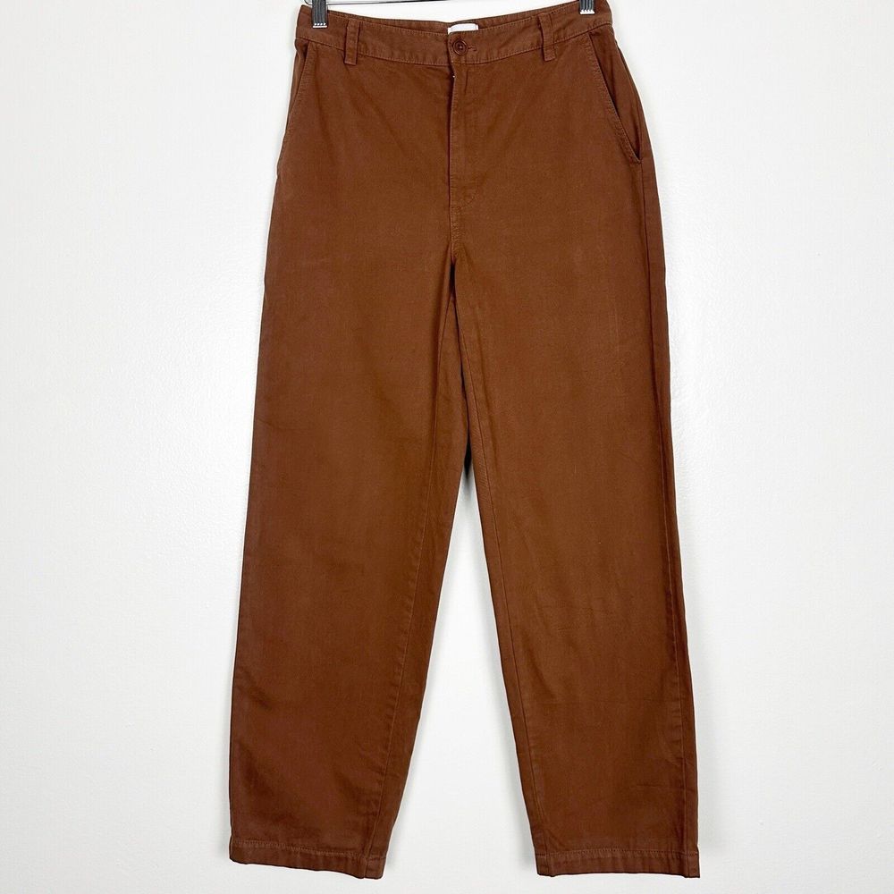 Aritzia Sunday Best Jaden Organic Cotton Pants High Waisted Chino Brown Size 6